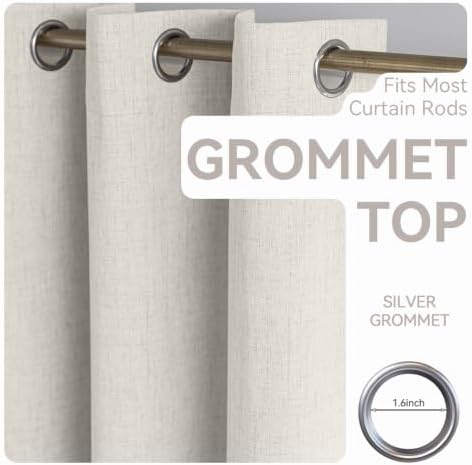 pfas free ivory linen curtains 63 inch length, package contents