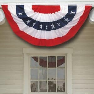 3x6 Ft Windstrong Deluxe (Double Sided) US American Flag Bunting Half Fan Ful...