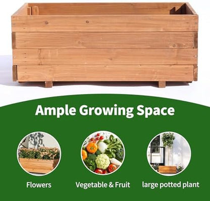 raised garden beds outdoor, rectangular planter for garden, front angle view