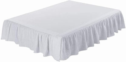 meadow park Washed French Linen Bed Skirt, Dust Ruffle, Queen Size 60" W x 80" L - Image 2