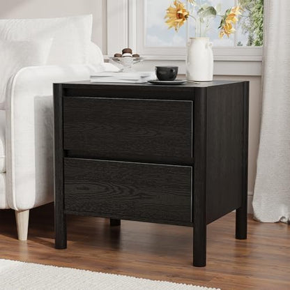 hourom 2 pcs black nightstand set for bedroom on a desk or shelf