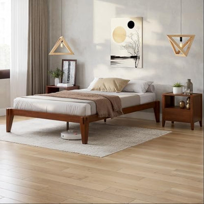 bme chalipa 14” solid wood full bedframe, japanese, front angle view