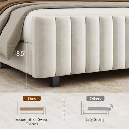 50" tall queen bed frame with adjustable headboard on a desk or shelf
