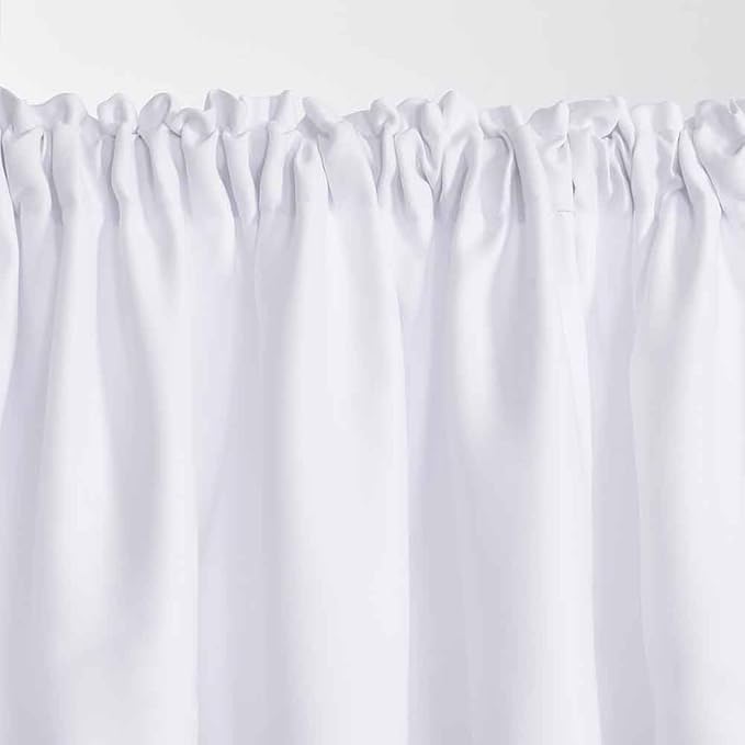 White Valance for Window Kitchen Valance Curtains for Bedroom Living Room Rod - Image 6