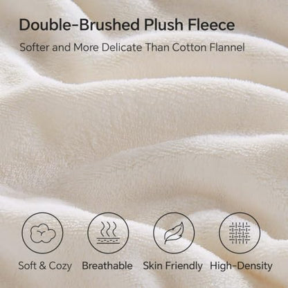 bedelite fleece queen fitted sheet & pillowcases set, close-up detail