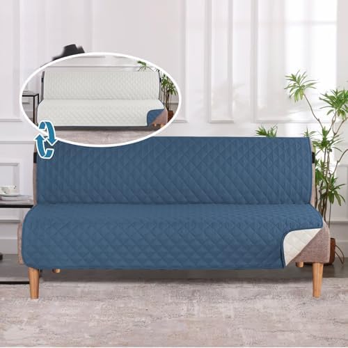 H.VERSAILTEX Reversible Futon Cover Water Repellent Armless Sofa Slipcover - Image 2