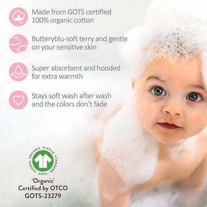 butterblu harper - 100% organic cotton hooded towels, front angle view