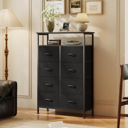 dumos tall 8 drawer dresser for bedroom, storage shown in use