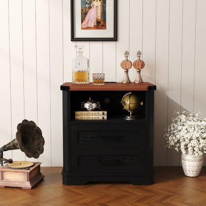 yusong 23.62" tall farmhouse nightstand, rustic wooden night, package contents