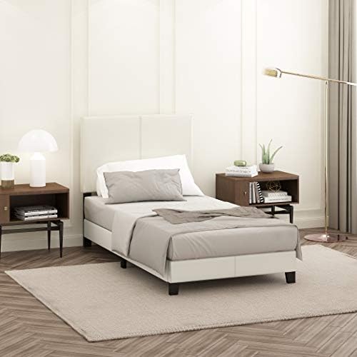 furinno fb19821twh pessac pu leather upholstered platform, twin, view 11