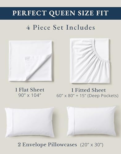 lane linen queen sheets 100% organic cotton 4pc, side view
