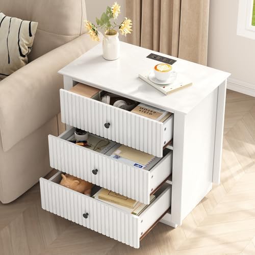 24" wide white fluted nightstand with 3 drawers, package contents