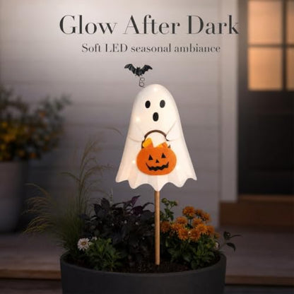 Mud Pie Ghost Halloween Decor, Light Up Ghost Yard Stake