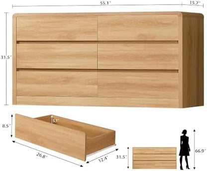 teenfon 55" dresser for bedroom with 6 drawers shown in use