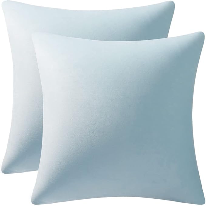 26x26 Euro Pillow Covers : 2 Pack Cozy Soft Velvet Oversized Couch Pillow Shams by DEZENE
