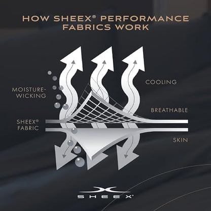 sheex original performance cooling sheets, king/cal navy, side view