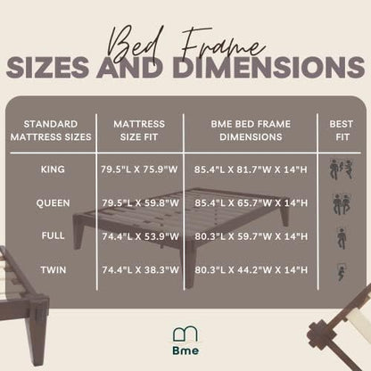 bme chalipa 14” solid wood full bedframe, japanese on a desk or shelf