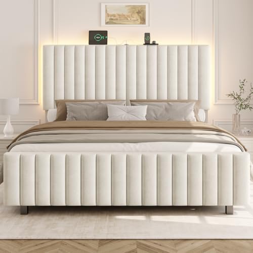 50" tall queen bed frame with adjustable headboard, package contents