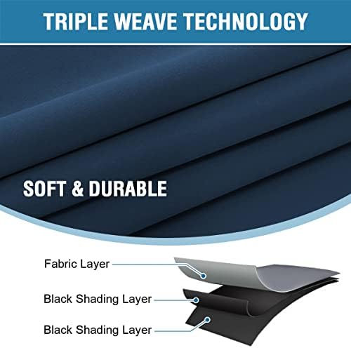 h.versailtex 100% blackout curtains for bedroom with black, side view