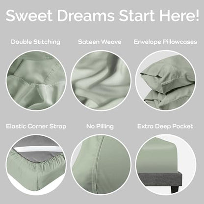 100% viscose bamboo bed sheets full sizes 4pc, side view