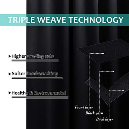 nicetown black full blackout curtains for dining room, package contents