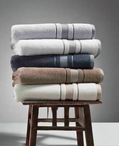 bath towels set for bathroom – luxury 6-piece on a desk or shelf