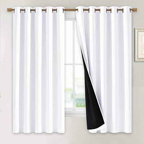nicetown white blackout curtains for kitchen 70" wide, main product view