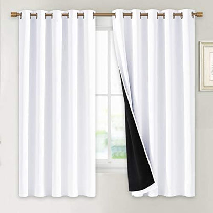 nicetown white blackout curtains for kitchen 70" wide, main product view