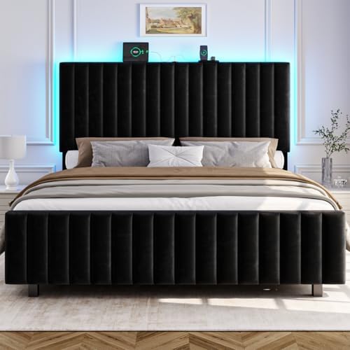 50" tall queen bed frame with adjustable headboard, package contents