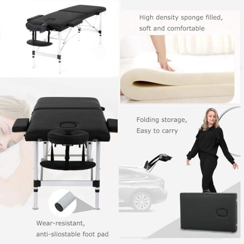 fdw aluminium massage table portable massage bed 24, side view