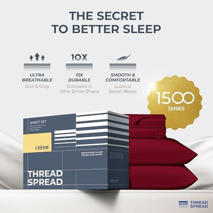 thread spread 100% egyptian cotton king size sheets showing dimensions