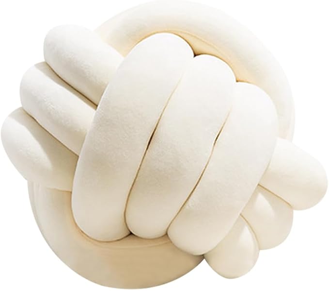 2 Pcs Knot Pillow Ball, Ivory Knotted Pillow Plush Ball Pillows, 8.7" - Image 7
