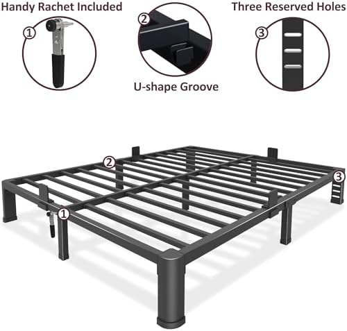 bilily 10 inch low bed frame full with, side view