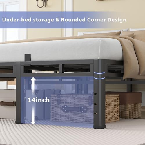 nkz queen size metal platform bed frame, 18, package contents