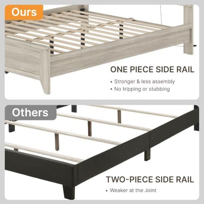kislot upholstered led bed frame with nightstands set, package contents