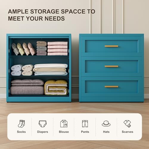 lcaopc 3 drawer metal dresser for bedroom, modern, close-up detail