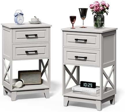 royalcraft 30" tall nightstand, modern painted bedside table, side view