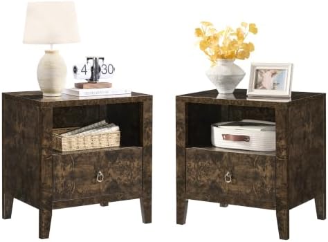 amerlife nightstand set of 2 mid century modern, view 9