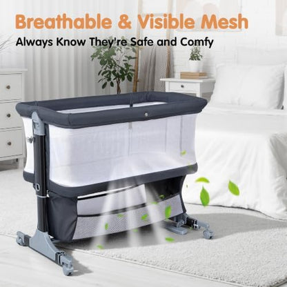 4 in 1 bassinet bedside sleeper with rocking on a desk or shelf
