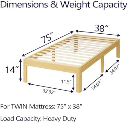 14 inch high bamboo wood heavy duty twin shown in use
