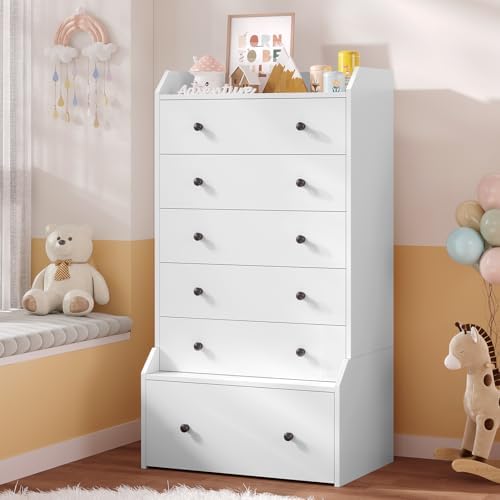 adorneve tall 6 drawer white modern dresser, package contents
