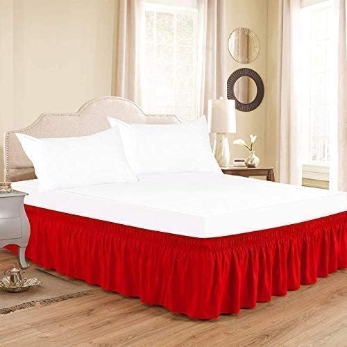 Red Wrap Around Bed Skirts by Unknown
