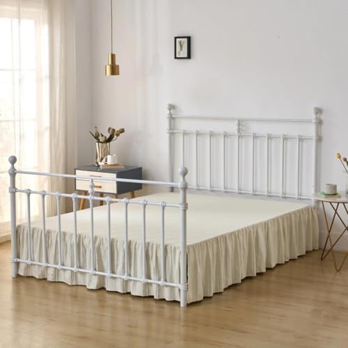 bed skirt queen size - ruffled bed skirt, side view
