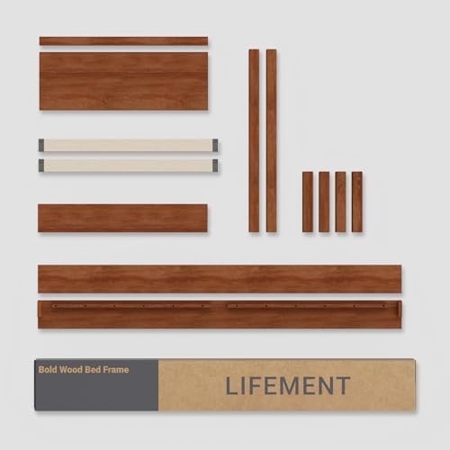 lifement queen bed frame signature wood platform, noise, view 9