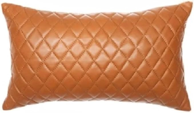 Genuine Leather Quilted Pillow Cover Case by SouthBeachLeather