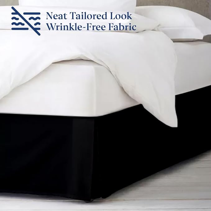 SKY BEDDINGS Luxury Pleated King Bed Skirt - Image 4