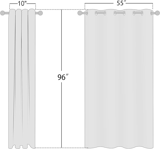 NICETOWN Flax Linen Semi Sheer Curtains 96 inches Long, Grommet Vertical Drapes - Image 2