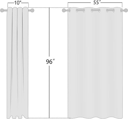 NICETOWN Flax Linen Semi Sheer Curtains 96 inches Long, Grommet Vertical Drapes - Image 2