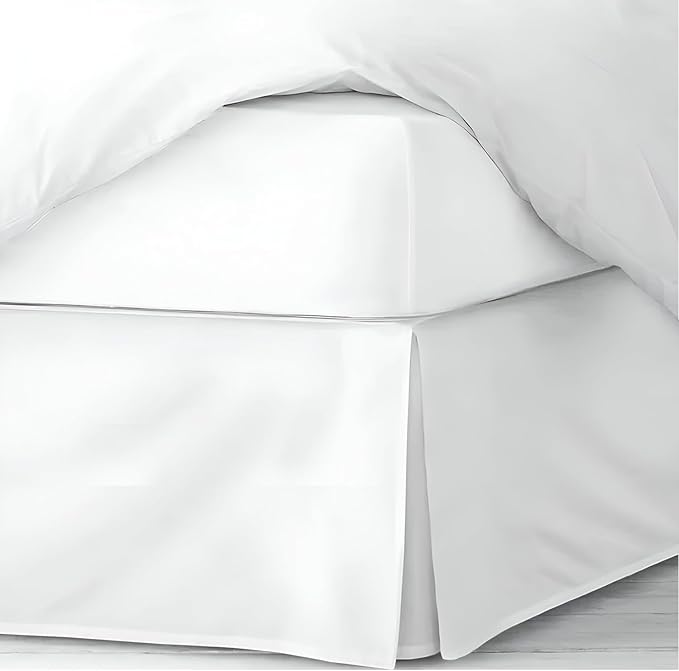 Pleated Bed Skirt King Size, Split Corners, Wrinkle-Resistant Microfiber by PeaceSleepBedding