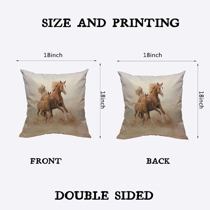 TKS MITLAN Two Horses Decorative Pillow Covers Purebred White Arabian Horse in - Image 2